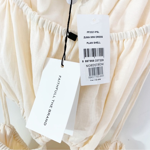 Faithfull the Brand Zuma Cut Out Linen Mini Dress Size 4 NWT - Picture 11 of 15